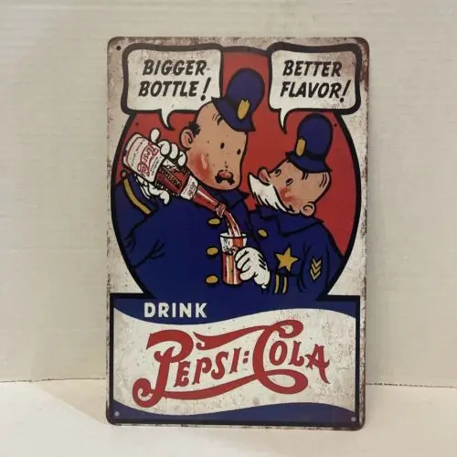 Cola-Blechschild aus Metall, Pop-Drink-Pepsi-Cola-Polizei-Schild, neues Aluminium-Blechschild