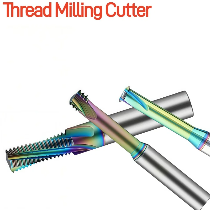 1PCS CNC Machine Solid Carbide Single/Three/Thread Tooth Thread Milling M1 M2 M3 M4 M5 M6 M8 M10 M12 M14 M16 M18-M24