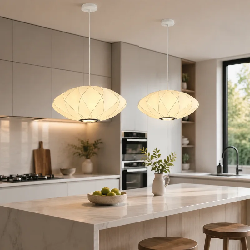 Nordic Modern Iron Saucer Shade Sculptural Curved Rib Design For Dining Room Kitchen Island Living Room Home Decor Pendant Lamp