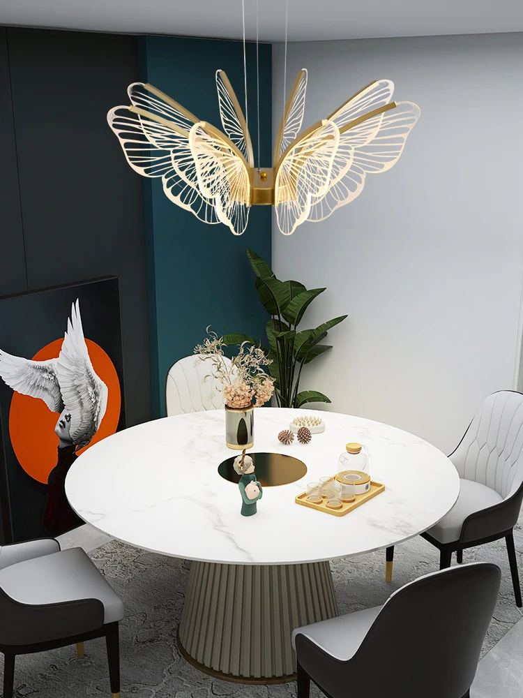 PMMA Butterfly Pendant Lamps LED Modern Hanging Pendant Lights Fixture Acrylic Luxury Dining Room Bedroom Kitchen Luminaria