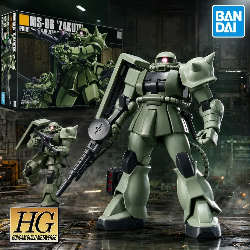 Конструктор Bandai HGUC 1/144 MS-06 Zaku II (серийная модель) — военный меха-робот из серии Zeon, фигурка для сборки, модель для армейских коллекционеров