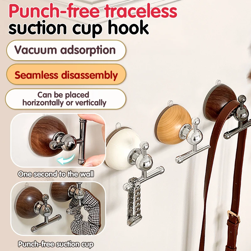 Household Non Perforated Suction Cup Clothes Hook Strong Load-Bearing And Seamless Bathroom Hook Multi Purpose Suction Cup Hook