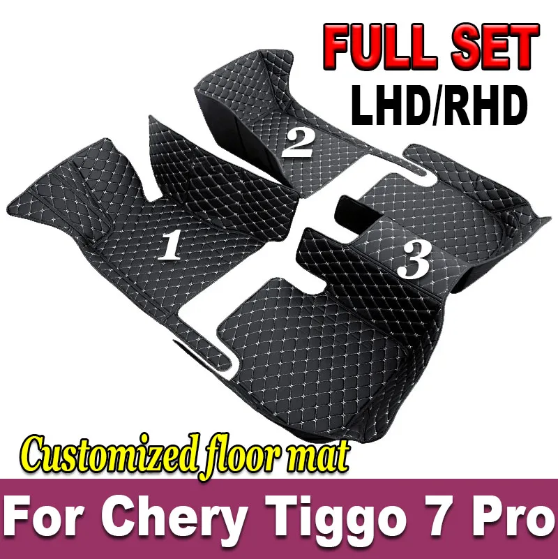 100% Fit Custom Made Leather Car Floor Mats For Chery Tiggo 7 Pro 2021 2022 2023 2024 Carpet Rugs Foot Pads Accessories