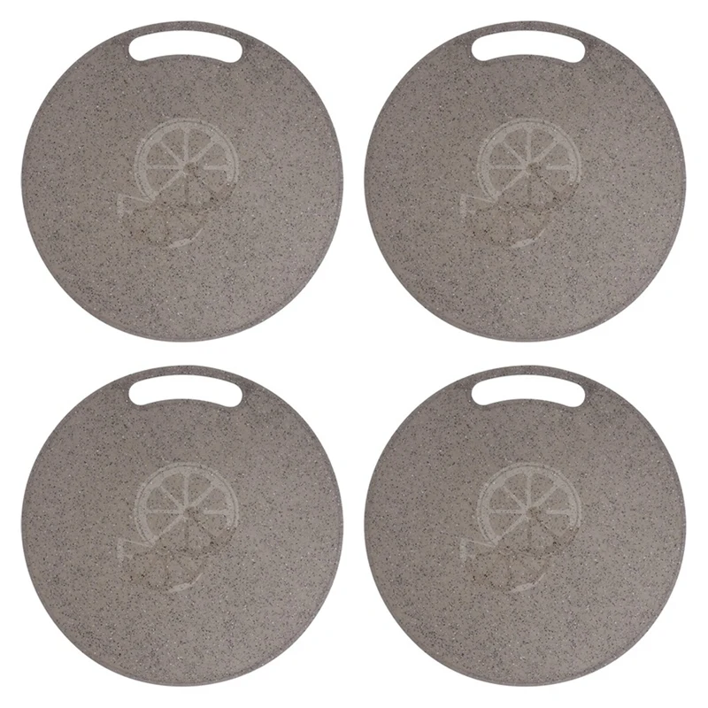 

4X Cutting Board Plastic Kitchen Cutting Board Round Baking Board Fruit Vegetable Cutting Board With Handles 31Cm
