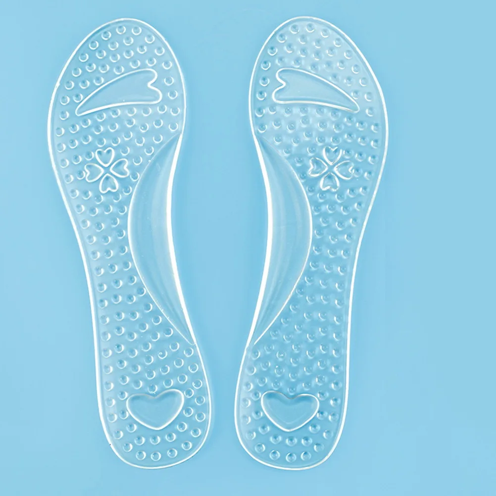 

1 Pair Gel Insoles Washable For Women Foot Therapy Orthotics Non Slip Arch Support Cushion Full Massage Particles Lady Shoe Pad