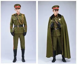 Set di abiti da palcoscenico completo per feste di costumi uniformi militari dell'esercito cosplay maschile