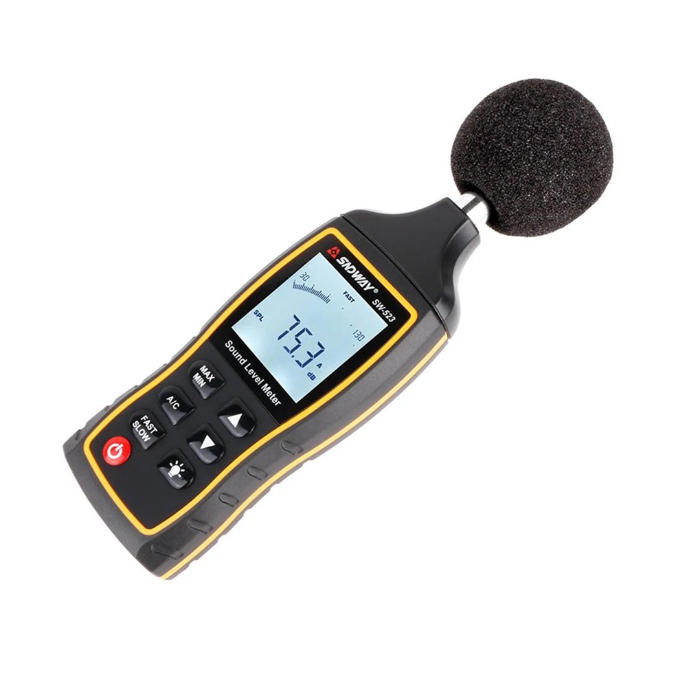 SNDWAY LCD Digital Sound Noise Level Meter Professional Decibelimeter Noise Level Decibel Meter SW-523 SW-524