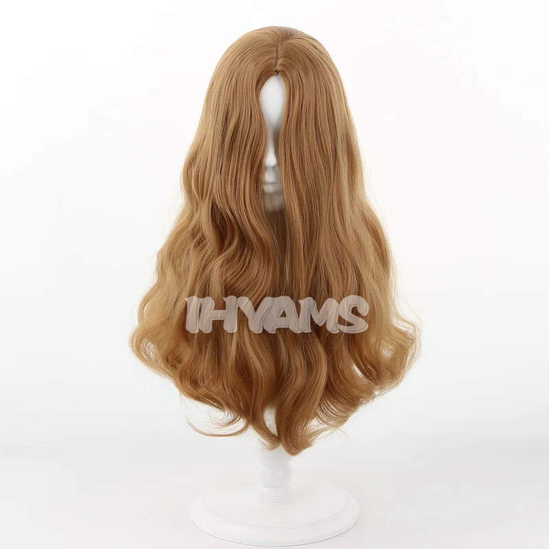 Women Blonde Wigs Cosplay 65cm Wavy Long Synthetic Hair Heat Resistant Fiber
