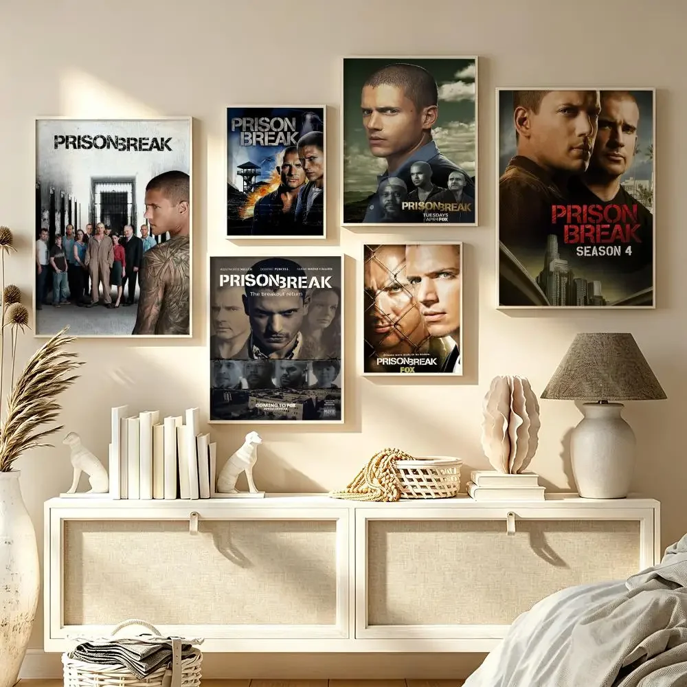 P-Prison Break Movie Poster HD Art Sticky Wall Waterproof Home Living Room Bedroom Bar Aesthetic Decoration