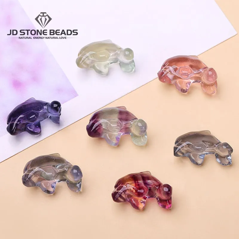 

10Pcs/lot Natural Fluorite Cartoon Dolphin Carved Bead Pendant With Hole For Jewelry Making Diy Necklace Bracelet Accessory