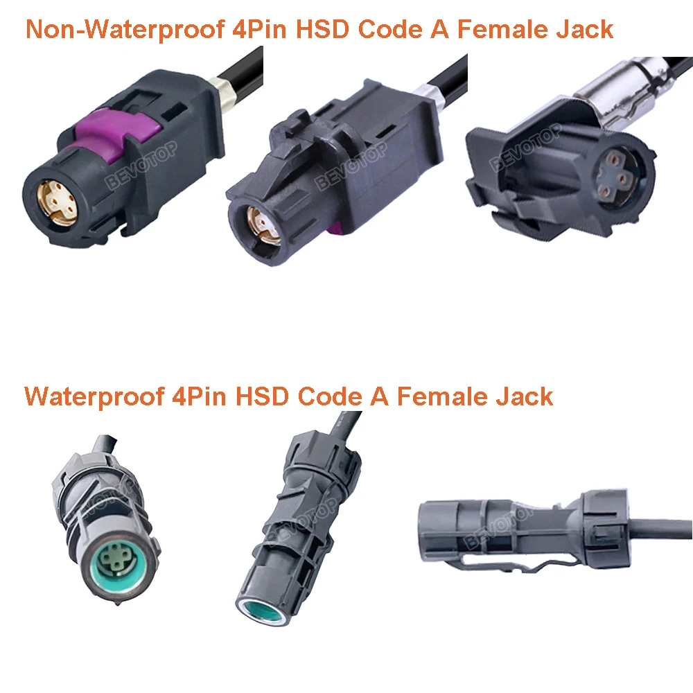 1PCS Waterproof HSD A Female to Non-Waterproof HSD A Female Straight/RA 90° Jack Car Video LVDS Line High Speed 4 Core 535 Cable