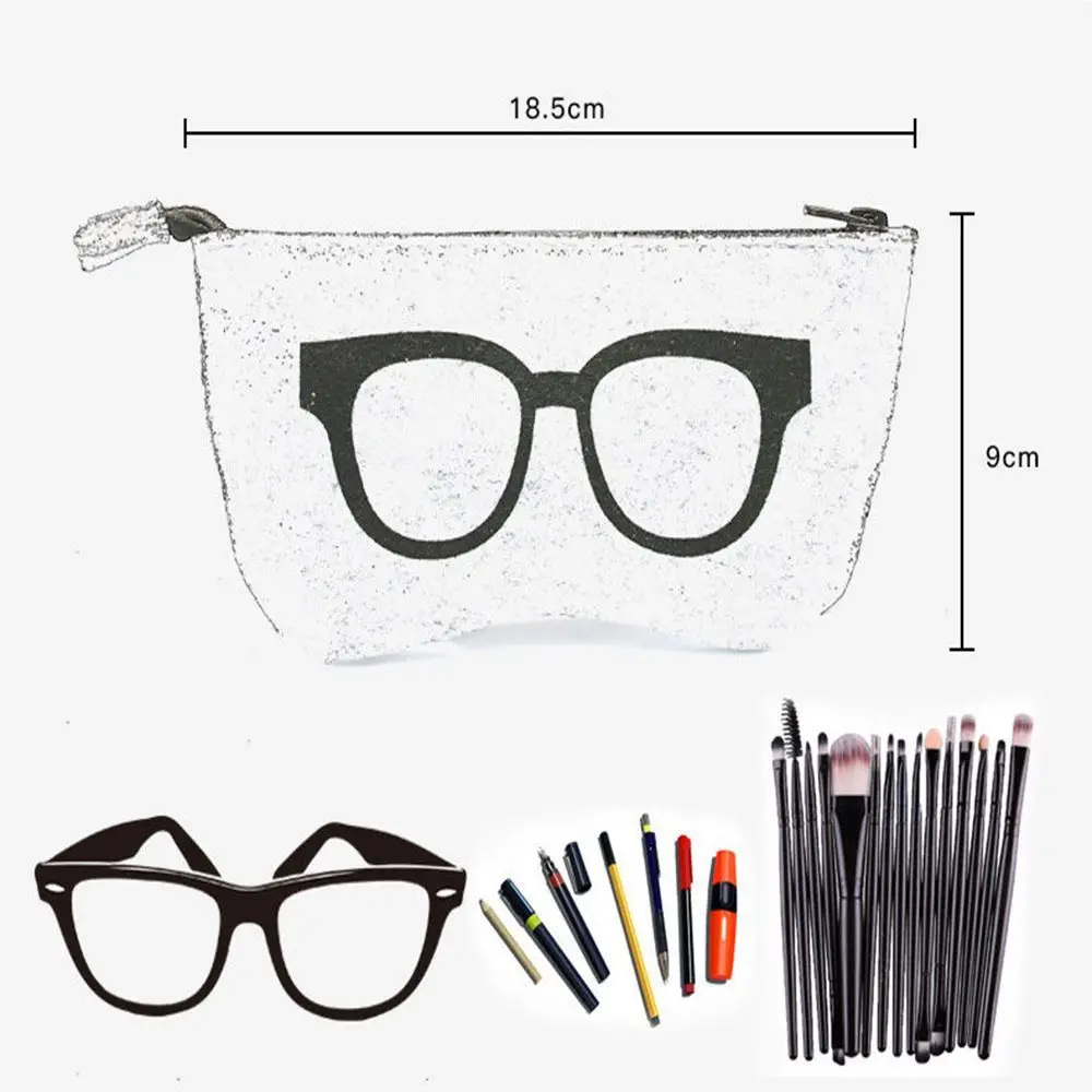 Protector Portable Storage Sunglasses Case Felt Box Eye Glasses Bag Zipper Pouch