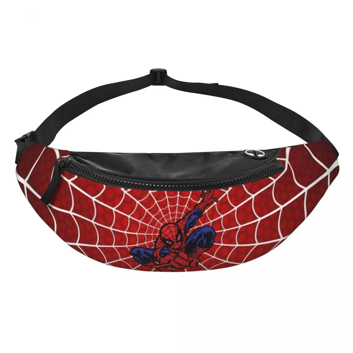 Custom Spiderman Finger Gesture Fanny Pack Men Women Crossbody Waist Bag for Camping Biking Phone Money Pouch