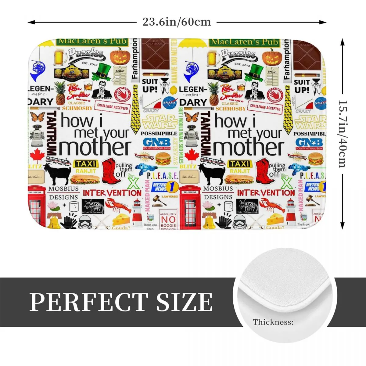 التدخل كيف قابلت والدتك برنامج تلفزيوني عدم الانزلاق ممسحة الكلمة حصيرة السجاد البساط للمطبخ مدخل المنزل الحمام مسند القدم الحصير