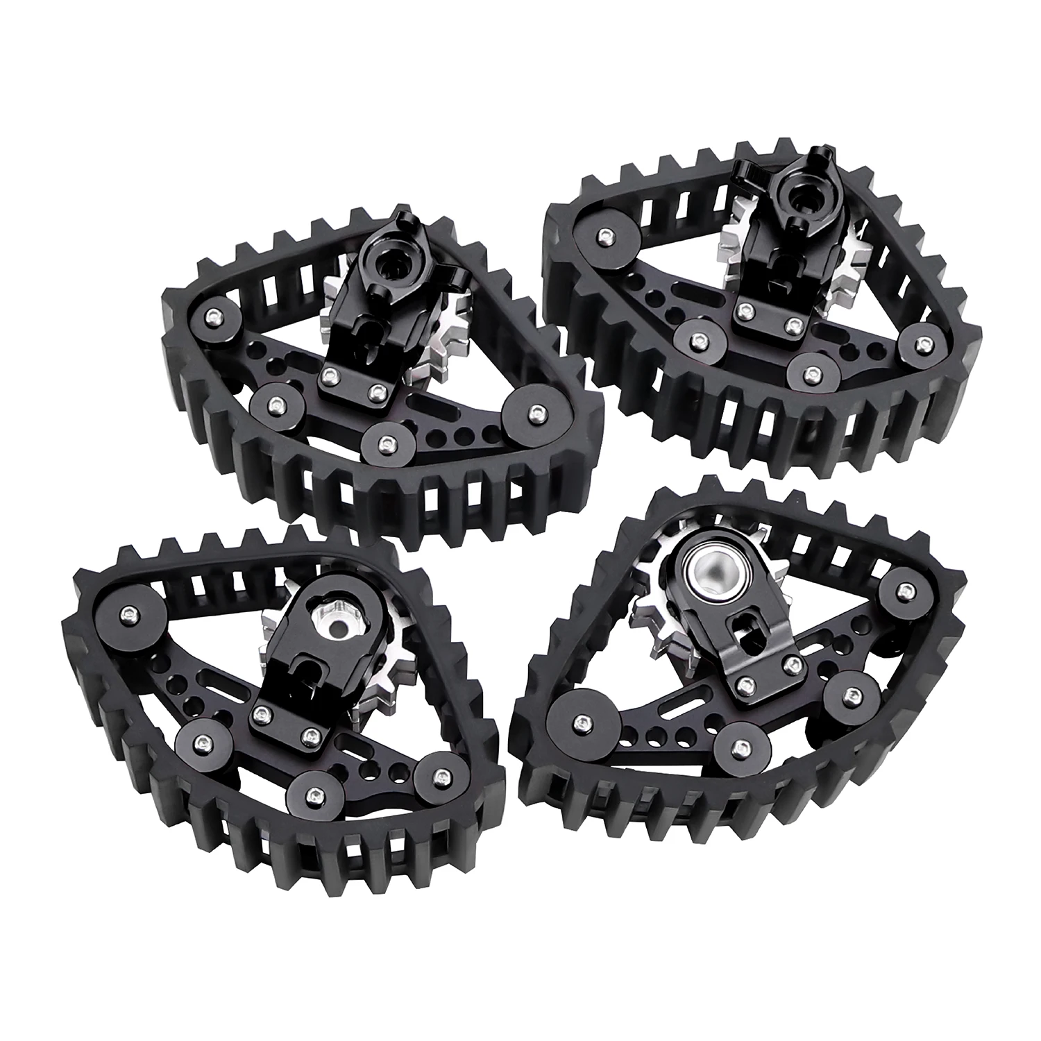 1/24 알루미늄+고무 스노우 트랙 휠 타이어 RC 크롤러 자동차 SCX24 DIY 업그레이드 부품 액세서리