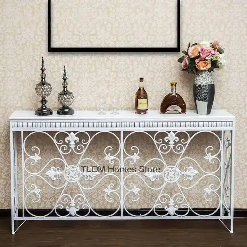 

Living American Table Wrought Room Iron Console Furniture Console Tables Retro Creative Home Corridor Decoration Hallway Table