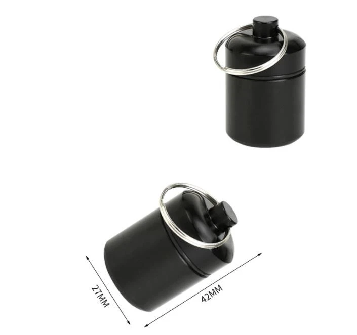 Mini Portable Aluminium Pill Case Keychain Outdoor Pocket Pill Box Container Carry Bottle Case Earplugs Box  SN4405