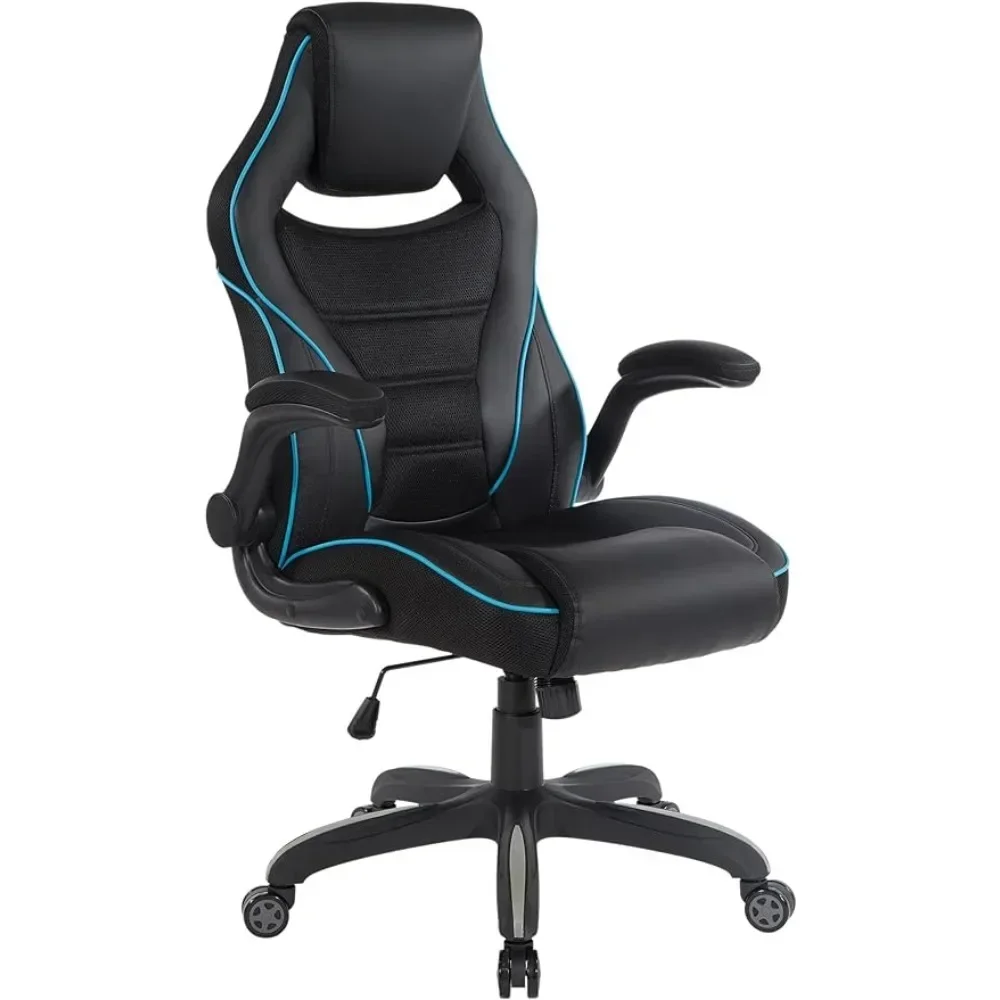 

Ergonomic Adjustable Faux Leather Gaming Chair With Integrated Headrest and Airflow Cooling Material Computer Office