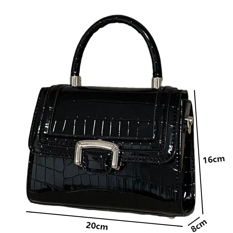 Fashion Crossbody Bags Niche Design Pu Leather Shoulder Bag for Women Alligator Pattern Flap Handbags Commuter Small Square Bags