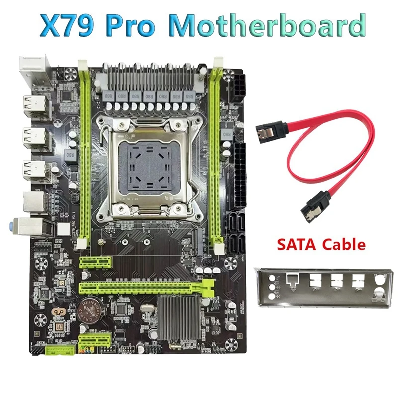 New Electronics X79 Pro Desktop Motherboard Kit LGA 2011 DDR3 Gigabit Ethernet Support E5 V1 V2 E5-2650 V2 2680 2640 2670 CPU