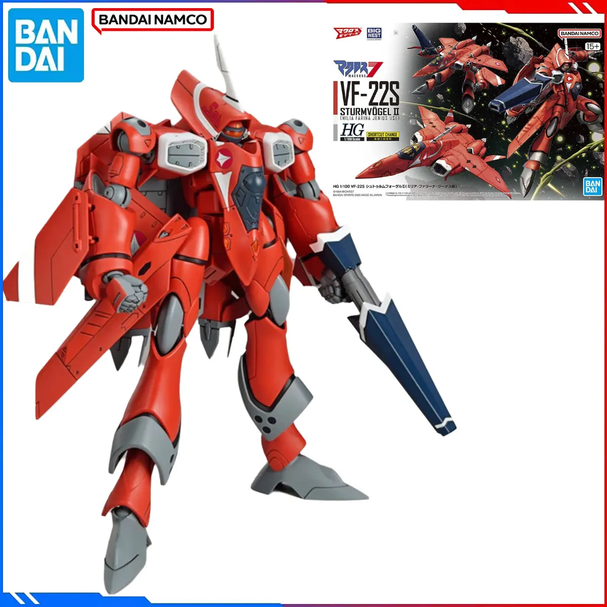 

Подлинная Bandai, оригинальная фигурка Macross Plus, наборы моделей HG 1/100, аниме-фигурки VF-22s Sturmvogel II Milia, экшн-модель, игрушки в подарок
