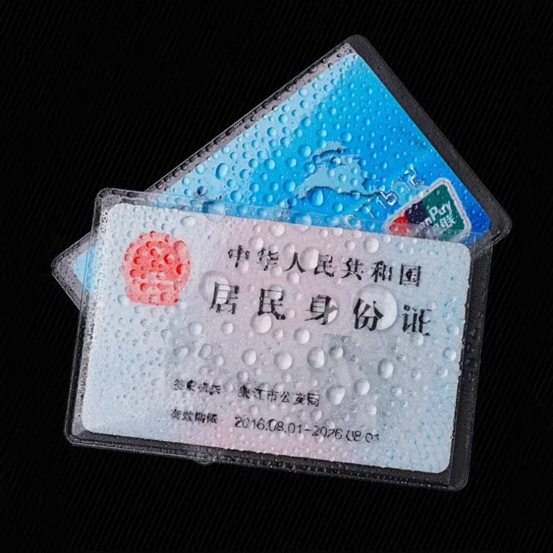1/5/10pcs 투명 투명 방수 카드 커버 여성 남성 카드 홀더 케이스 신용 카드 은행 ID 카드 배지 보호 슬리브