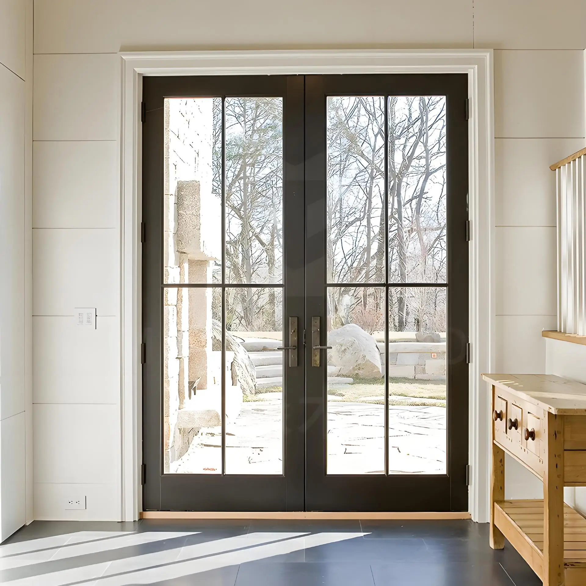 Aluminum alloy soundproof living room indoor casement shop partition glass door broken bridge aluminum door