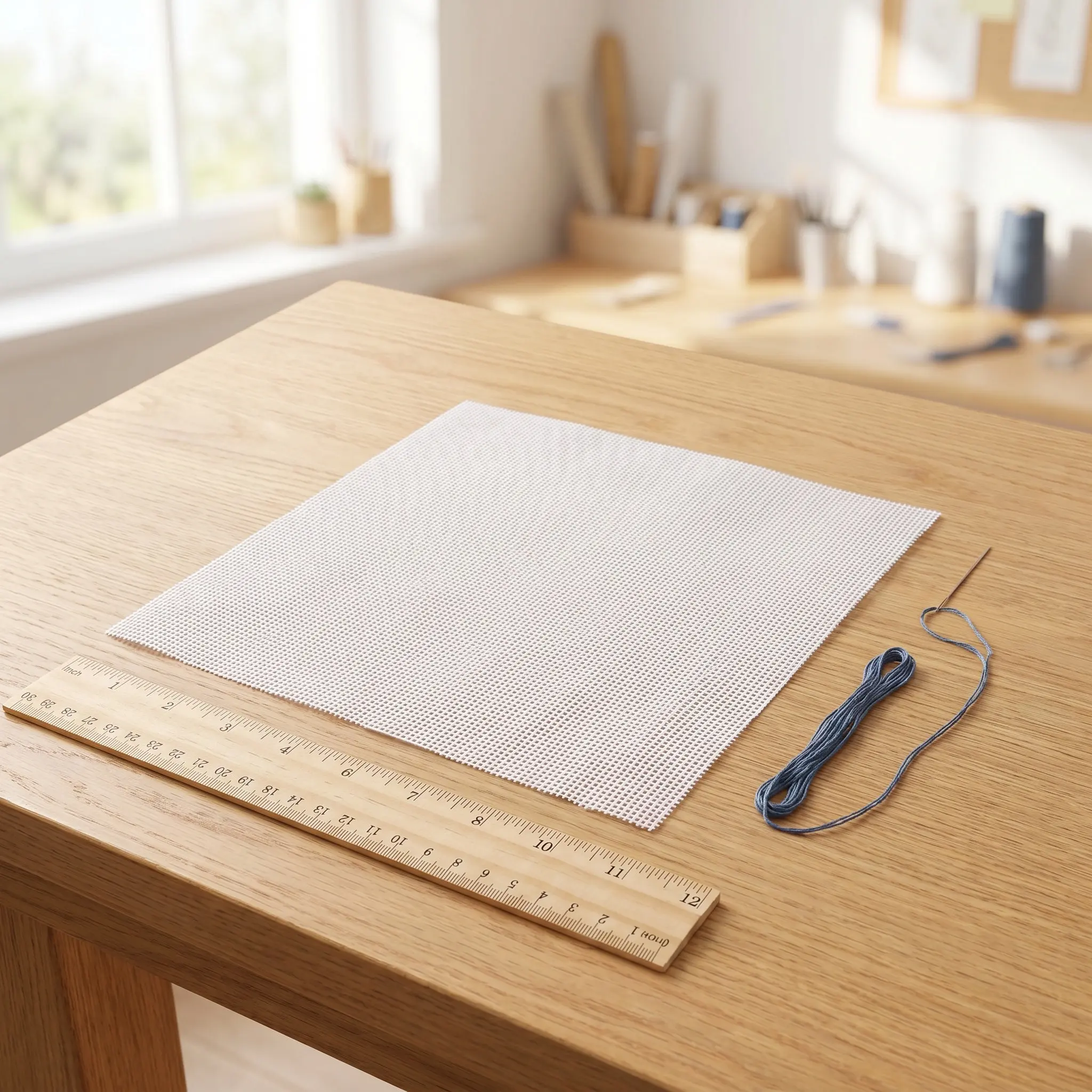 6Pcs Cotton Embroidery Cloth Squares 7.9 Inch White Mesh Canvas Mat for Beginners Cross Stitch Fabric DIY Sewing Practice