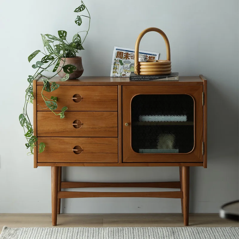 Myanmar Old Teak Side Cabinet Danish Sideboard Cabinet Hallway Locker Living Room Display Cabinet