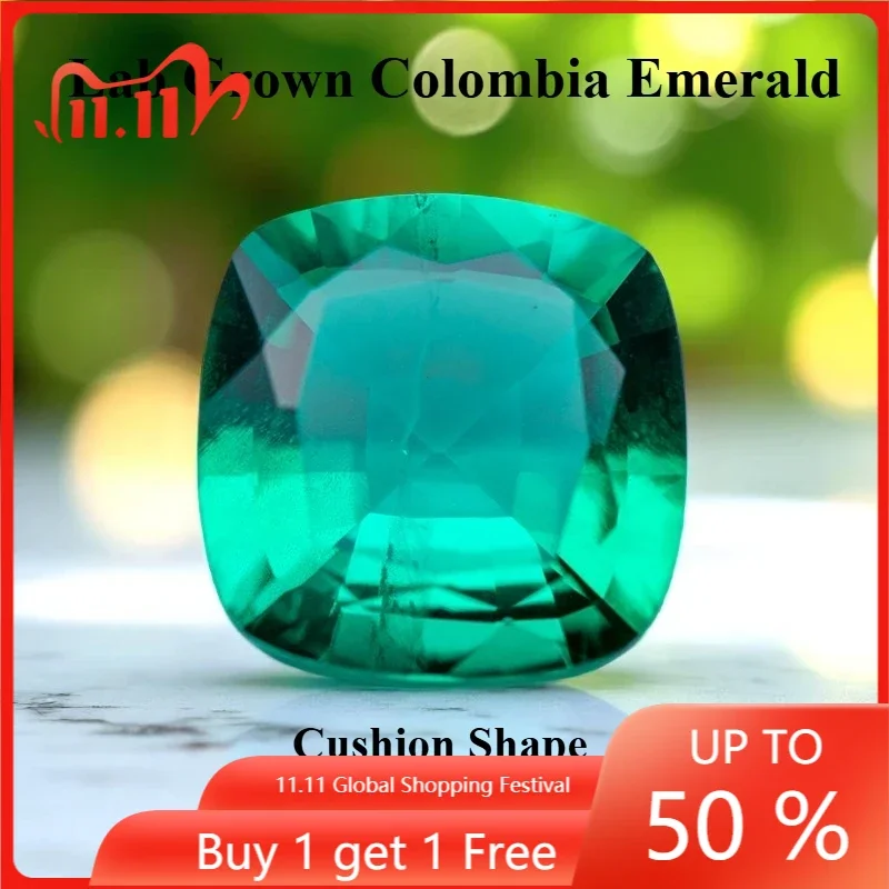 

Laboratory Colombia Emerald Green Color Cushion Shape Gemstone Charms Beads for Diy Jewelry Rings Pendants Making AGL Certificat