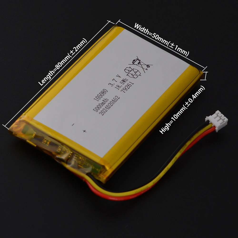 PH 20 3Pin 3.7V 1500~5000mAh Lithium Polymer Li-ion Rechargeable Battery 305080 405080 505080 605080 705080 805080 905080 105080