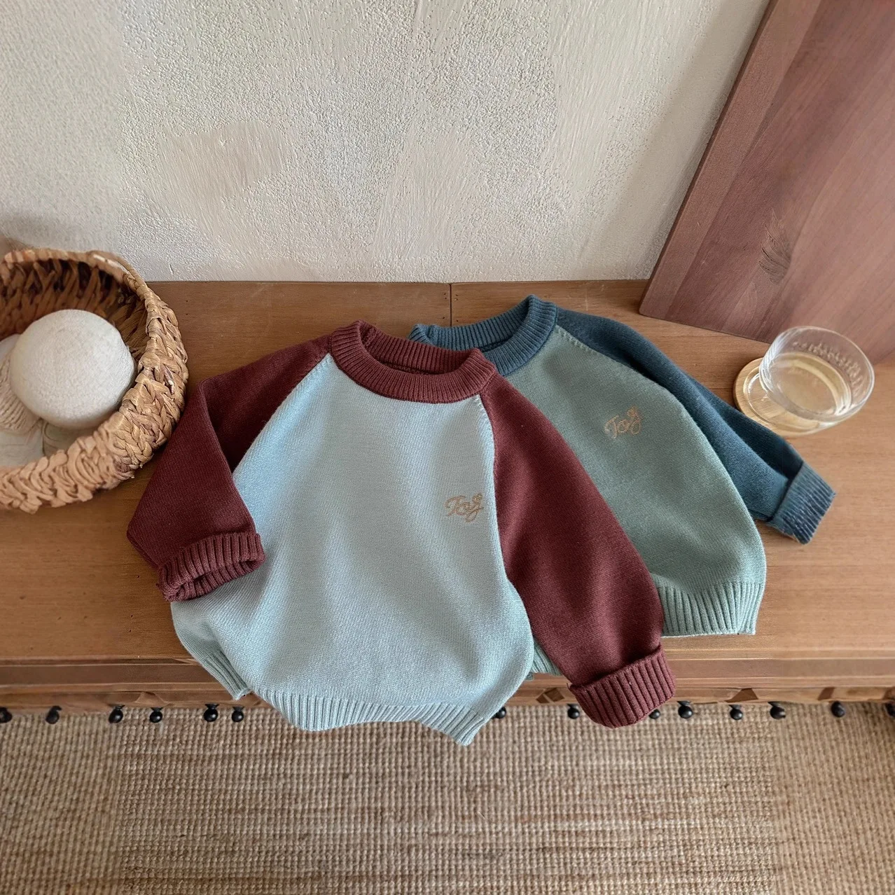 

2025 Autumn Kids Sweater Korean Style Knitted Tops Cute Unisex Boys Girls Pullover Warm Soft
