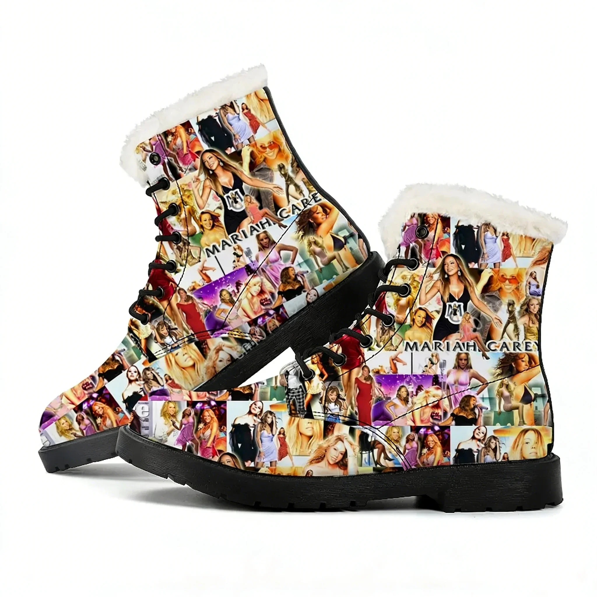 

Mariah Carey Singer Plush Boots Mens Womens Teenager Shoes Casual Boot Light High Quality Keep Warm in Winter Customize Boots