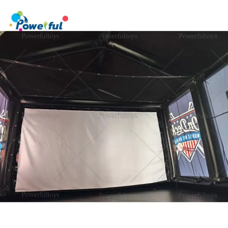 Portable Inflatable Golf Simulator Enclosure Tent With Movie Screen for Indoor and Outdoor