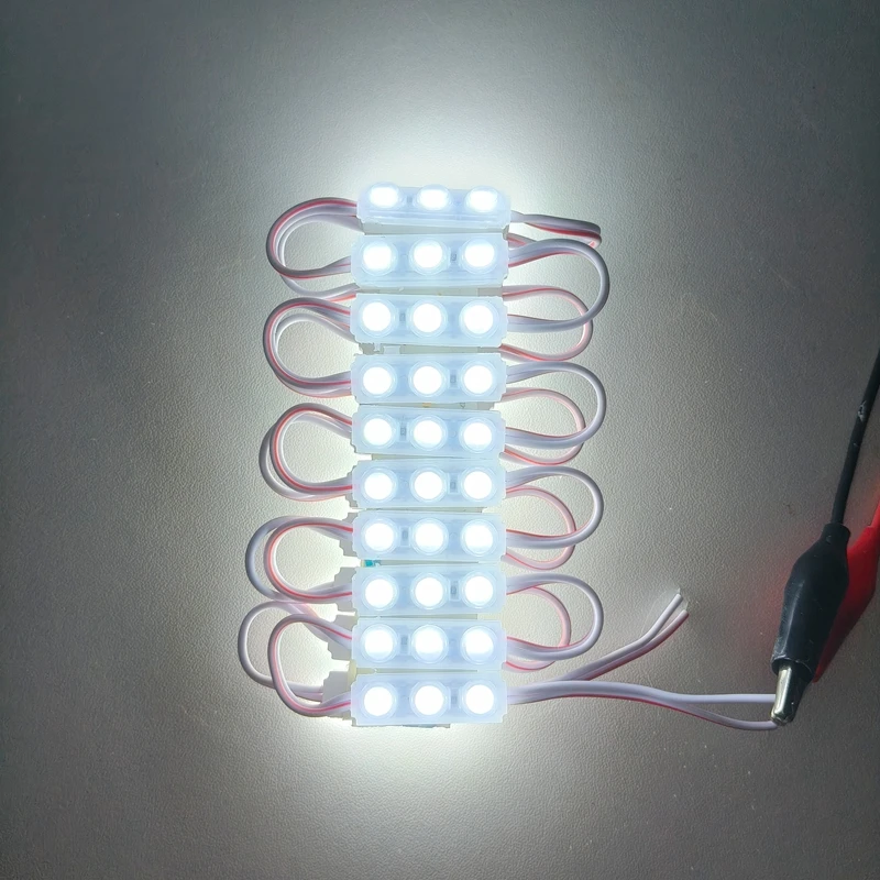 20pcs Mini Size 30*10mm DC12V 1.2W 2835 LED Injection Module Waterproof IP65 Strip Backlight Shop Banner Car Decoration