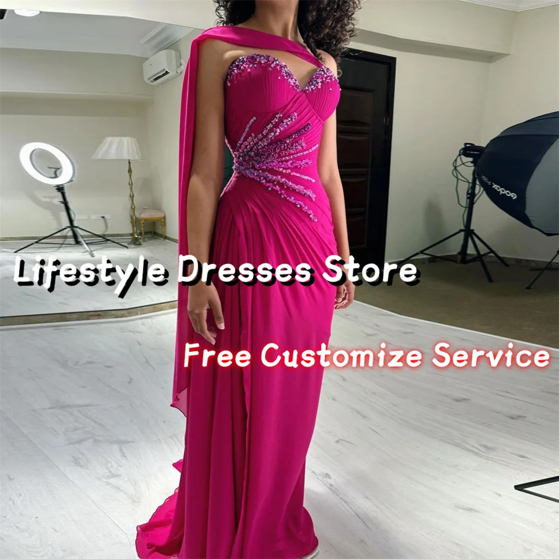 

Sweetheart Beadings Sequins Luxury Evening Dresses 2024 Floor-Length Prom Gown Sleeveless Wedding Party Dress فساتين سهرة