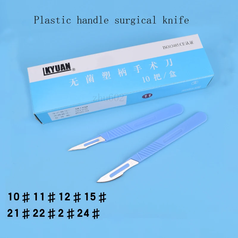 Kaiyuan Steriel Plastic Handvat Chirurgisch Mes Nr. 11 Mes, Dubbele Ooglid Cosmetische Plastische Chirurgie Chirurgische Tool, Wegwerp Bla