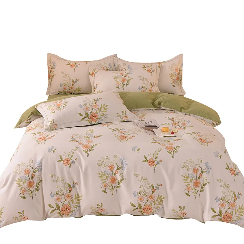 

Three-piece Matte Bedding Set, Autumn and Winter AB Version, Thickened Jet Sheets, Quilt Cover, and Four Piece Bed Cover