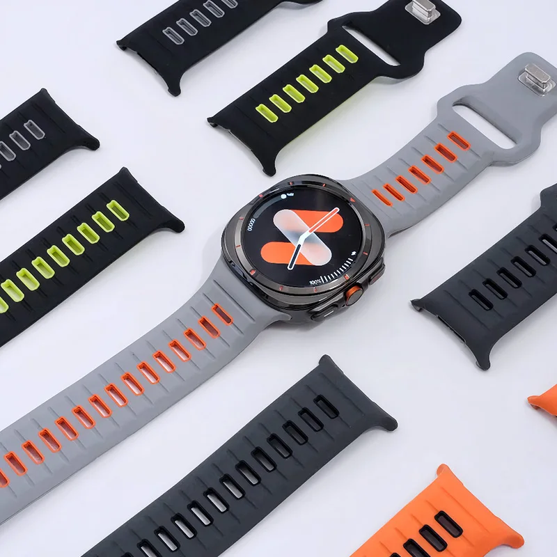 لساعة سامسونج جالاكسي 8 الترا 47 ملم حزام رياضي من السيليكون السائل المسامي لملحقات سامسونج جالاكسي 7 الترا #5