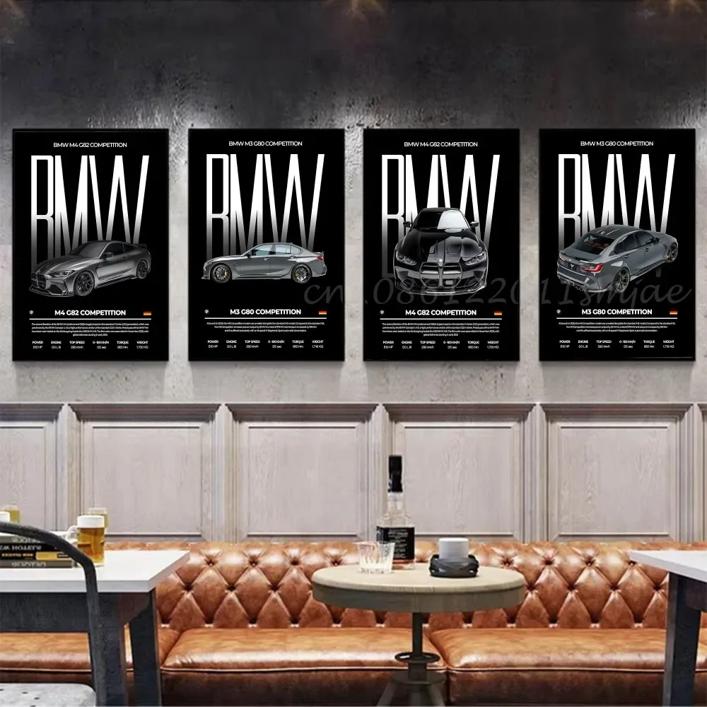 السيارات سيارة التصوير أداء السيارات M2 M3 M4 ملصق ذاتية اللصق الفن ورق مقاوم للماء ملصق ديكورات جدران الغرفة