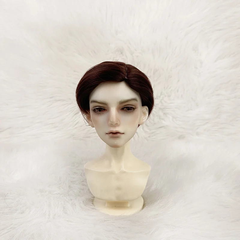 BJD doll wig suitable for 1/3 size bjd boy wig cute  1/3 wig soft silk hand hook side short hair doll accessories (six colors)