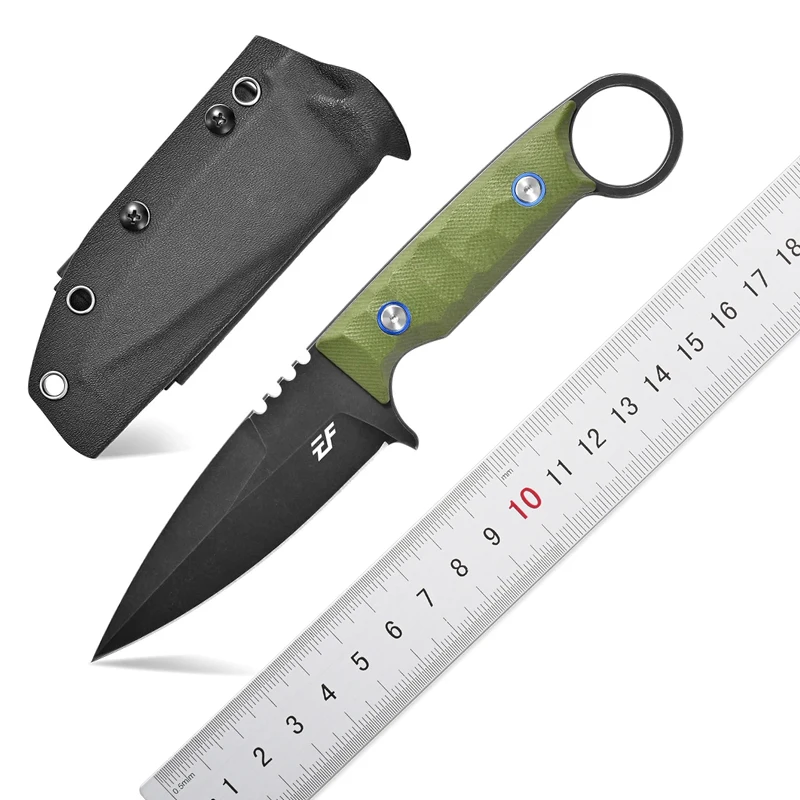 Eafengrow EF152 Fixed Straight Knife K110 Steel Blade G10 Handle Fixed Blade Knife Full Tang EDC Tool for Outdoor Working Hiking