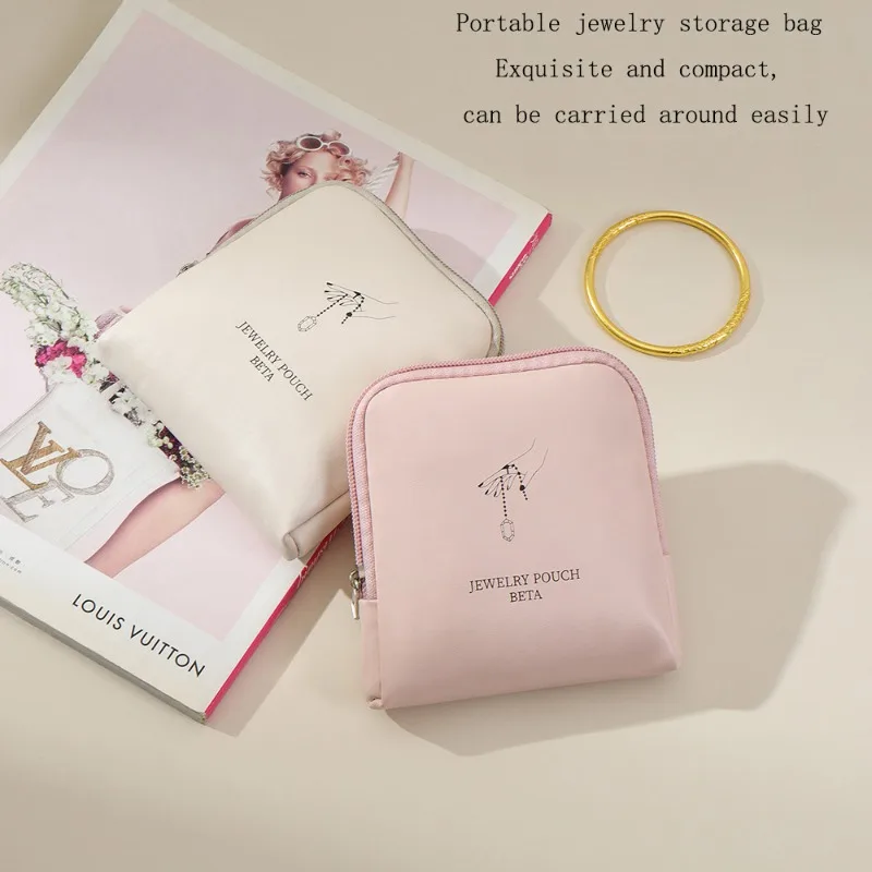 

PU Jewelry Bracelet Storage Bag Portable Large Capacity Single or Double Layer Storage Bag for Collectible Pendants