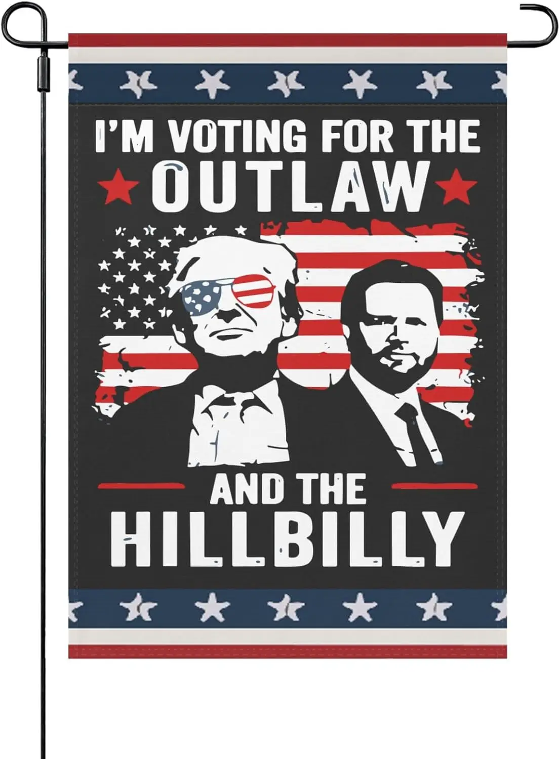 Trump I'm Voting For The Outlaw And Hillbillys Garden Flags 12x18 Double Sided Funny Garden Banner For Home Garden Patio And