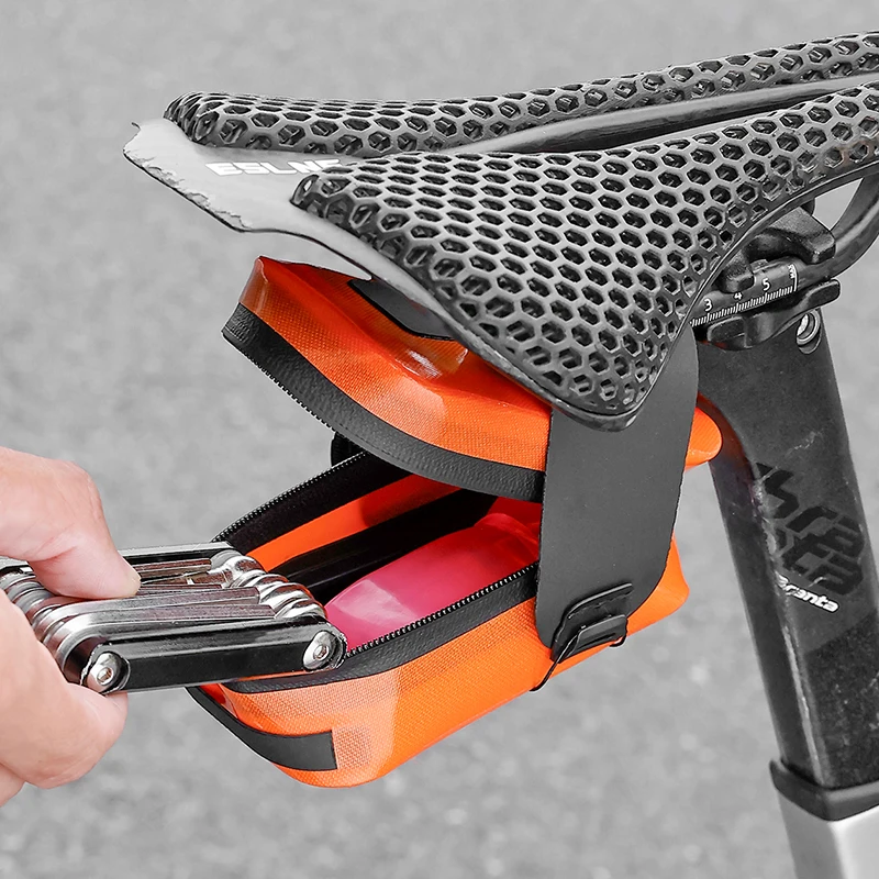 مقاوم للماء دراجة حقيبة دراجة صغيرة السرج حقيبة المحمولة الذاتي قفل مقاوم للماء دراجة الذيل حقيبة الدراجات أداة حقيبة #6