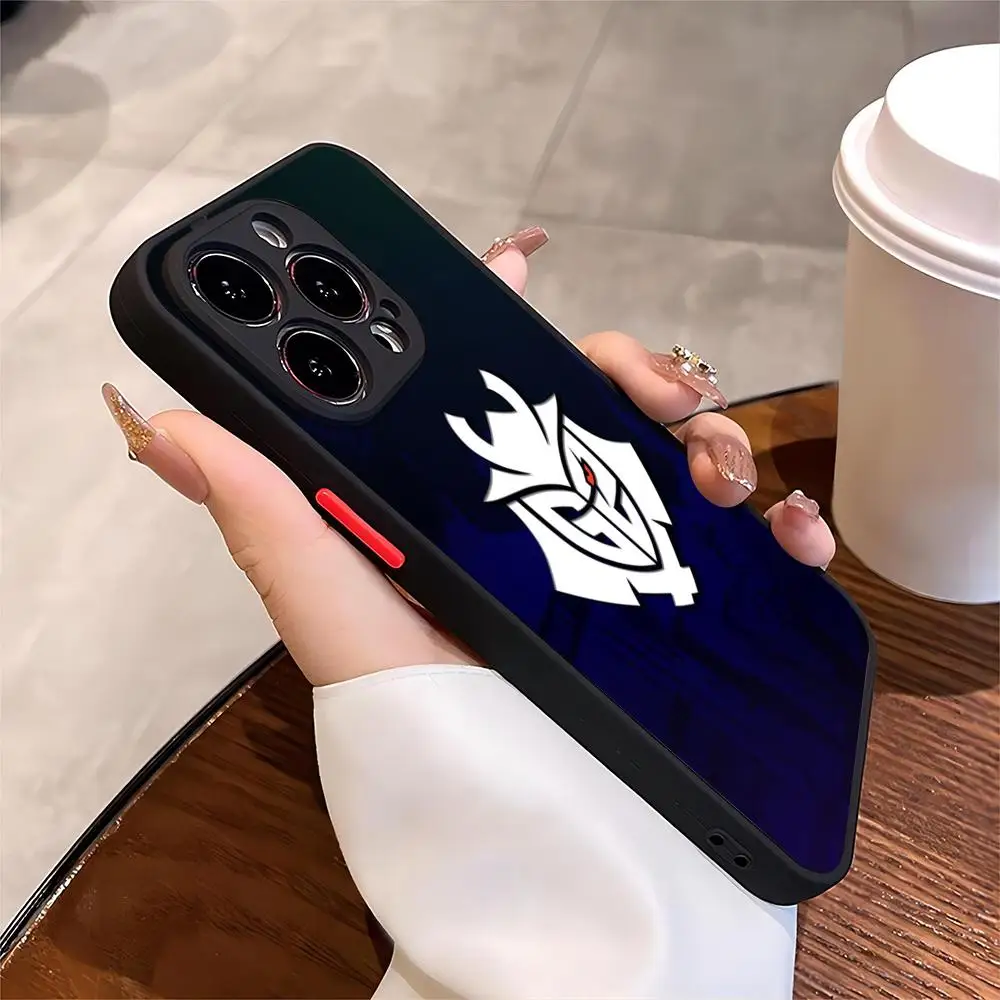 G2 ESports Phone Case Black for iPhone 13ProMax 16 15 12 11 14 Pro Max Mini Plus Max X XR Matte Cover