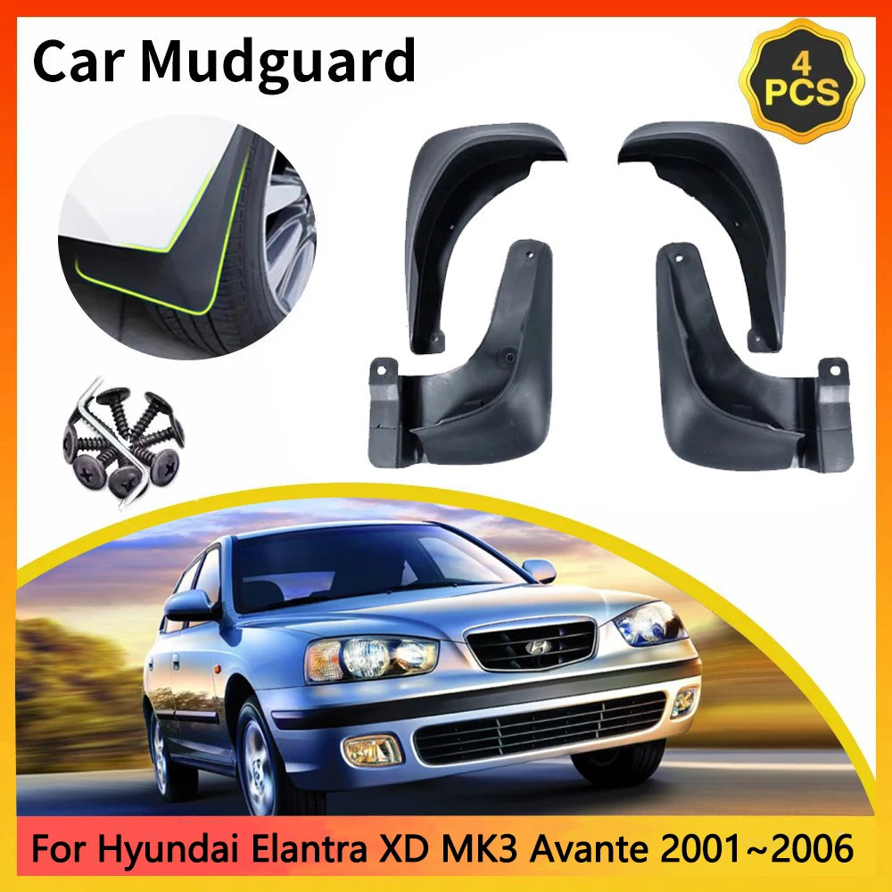 

For Hyundai Elantra XD MK3 Avante 2001~2006 2002 2003 2004 Car Mudguards Styling Front Rear Mud Flap Splash Guards Cover Fender