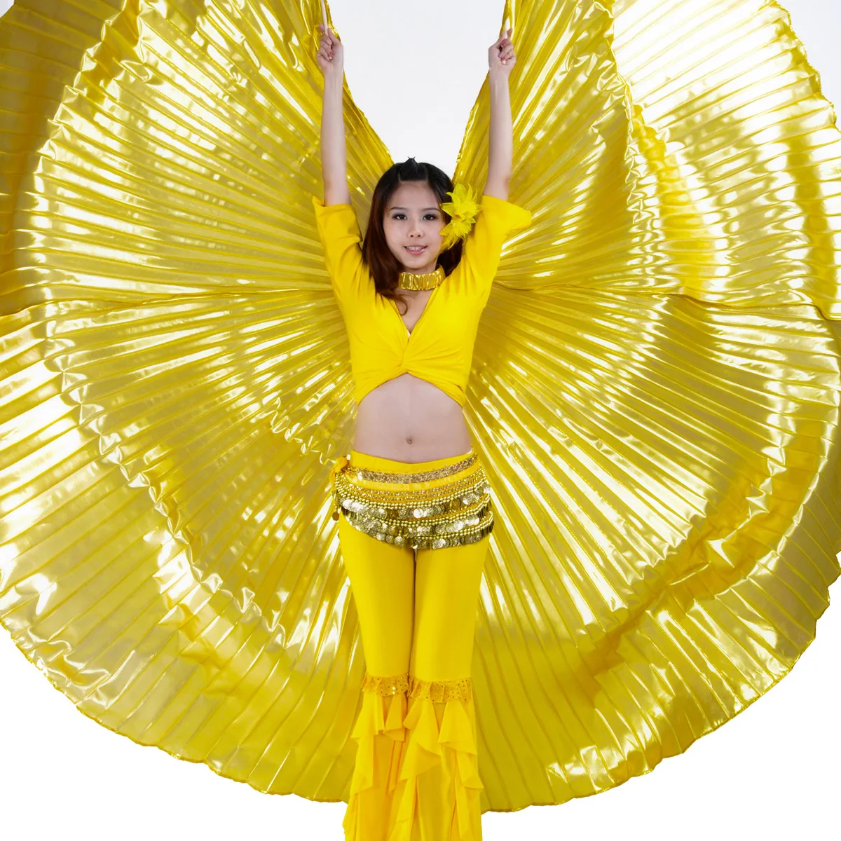 

Belly Dance Isis Wings Belly Dance Accessory Bollywood Oriental Egypt Egyptian Wings Costume With Sticks Adult Women Gold