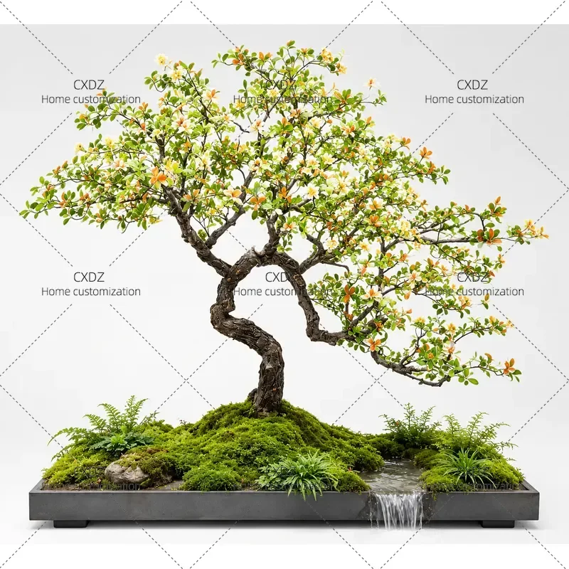 Bionic Island Spring Flower Simulation Green Plant Indoor Outdoor Decoration Landscaping Floor Ornament Simple Tea Room