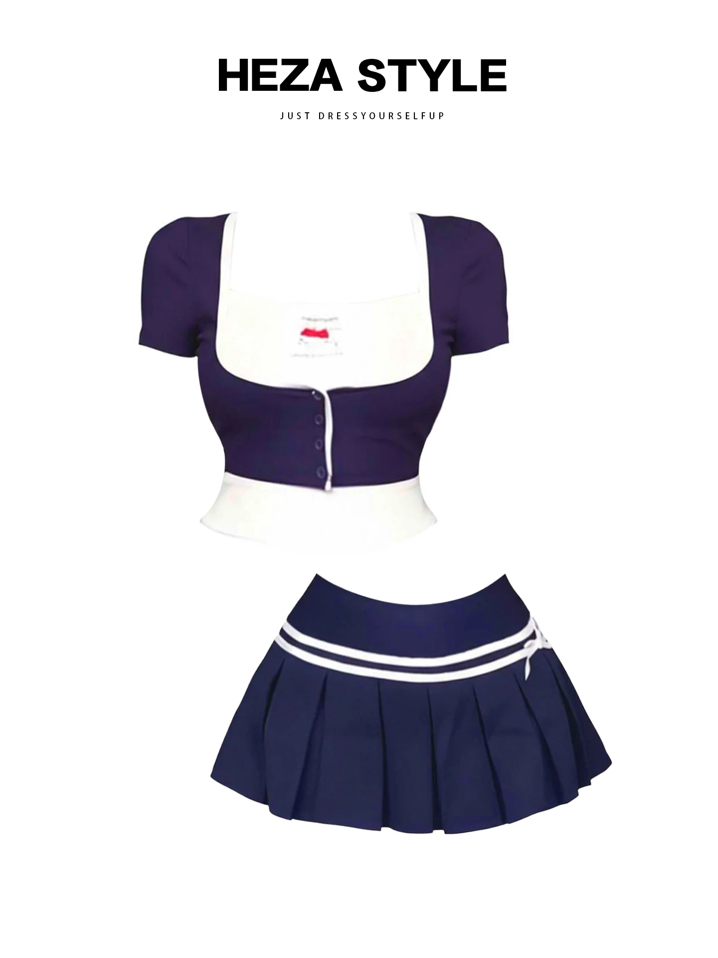 

High Waist Plaid Skirt And Printed Top Two-Piece Set for plus Size Women Korean Sle Commute Faion Summer Outfit